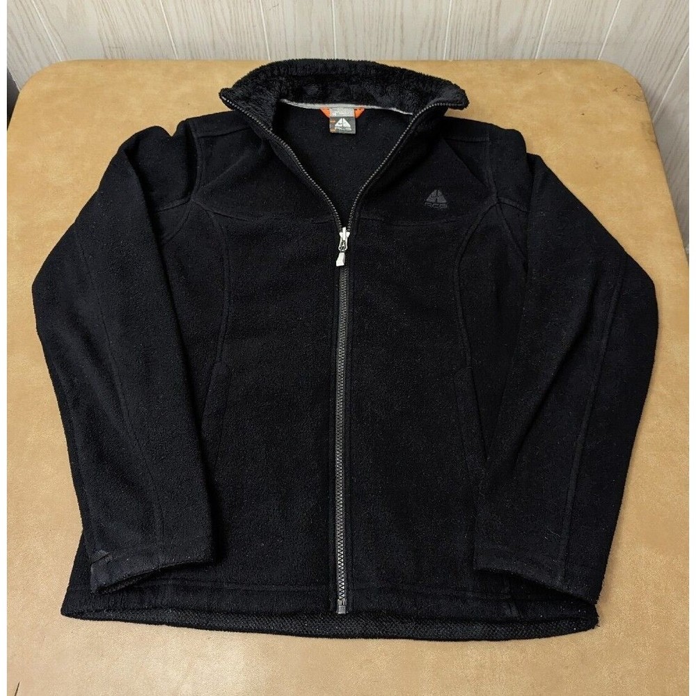 Women's Nike ACG Black Fleece Thick Coat Jacket Full Zip Medium